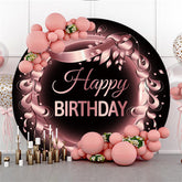 Rosa Ring Blatt Glücklich Geburtstag Kreis Hintergrund Für Party